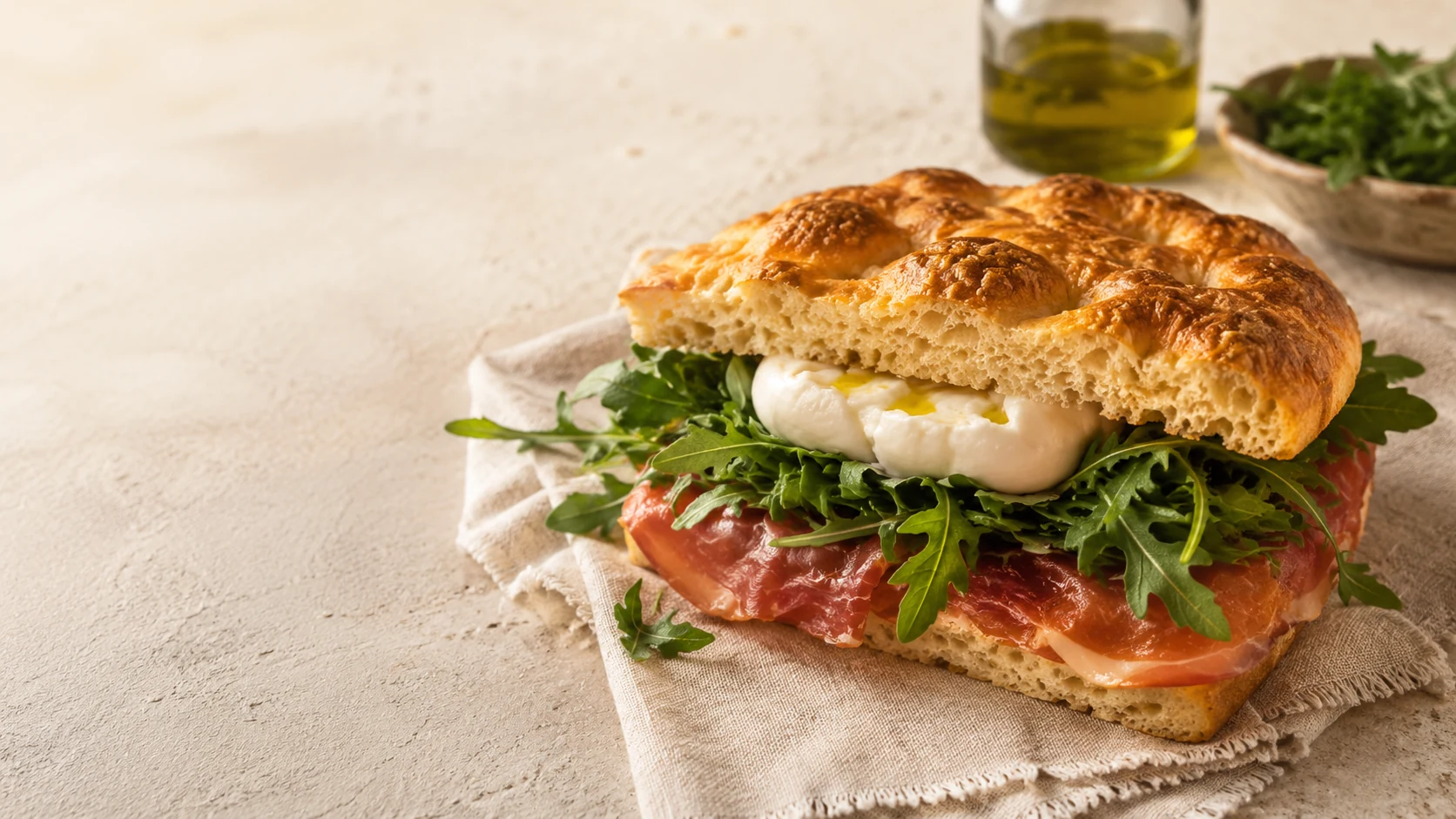 Авторски сандвич с прясно изпечена фокача от Focaccia Bansko